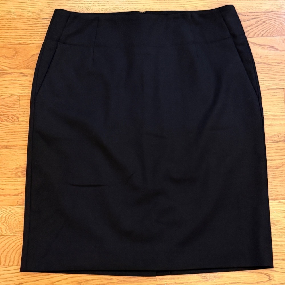 Banana Republic Black Wool Blend Stretch Pencil Skirt Size 6 Office Professional